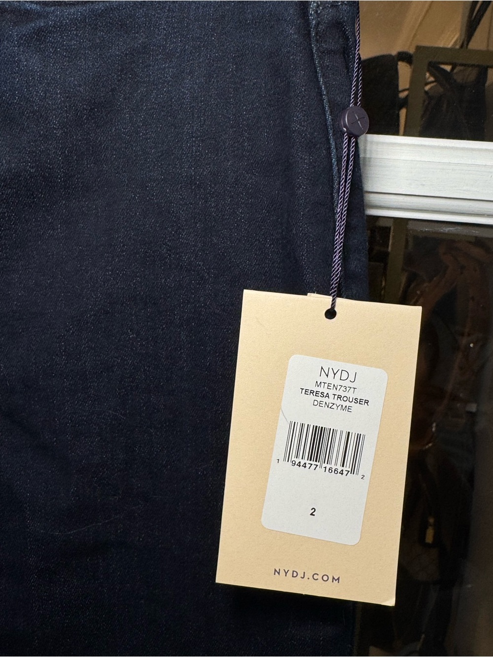 👖✨ NYDJ Dark Denim Wide-Leg TERESA Trouser Pants Jeans Denim NWT ✨👖 - Picture 5 of 12
